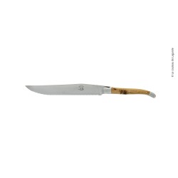 Couteau à pain, en genévrier, mitres inox, finition satinée