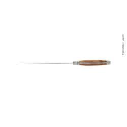 Couteau à pain, en bois de rose, mitres inox, finition satinée