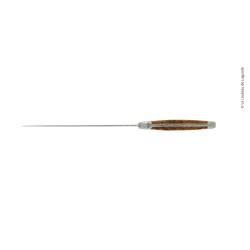 Couteau à pain, en thuya, mitres inox, finition satinée