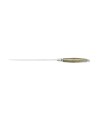 Couteau à pain, en pointe de corne claire, mitres inox, finition brillante