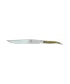 Couteau à pain, en pointe de corne claire, mitres inox, finition brillante