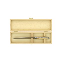 Couteau à découper, en bouleau, mitres inox, finition satinée