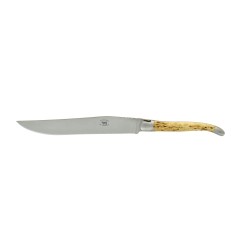 Couteau à découper, en bouleau, mitres inox, finition satinée