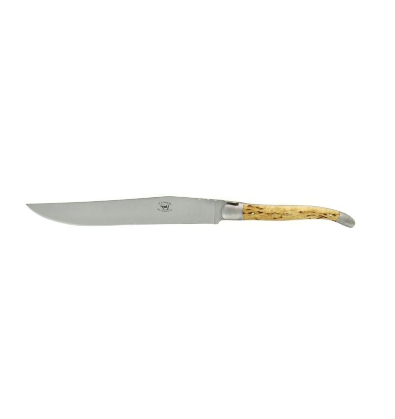 Couteau à découper, en bouleau, mitres inox, finition satinée