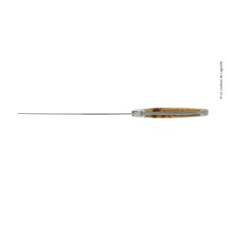 Couteau à découper, en genévrier, mitres inox, finition satinée