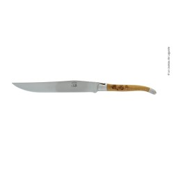 Couteau à découper, en genévrier, mitres inox, finition satinée