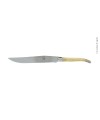 Couteau à découper, en olivier, mitres inox, finition satinée
