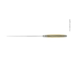 Couteau à découper, en olivier, mitres inox, finition satinée