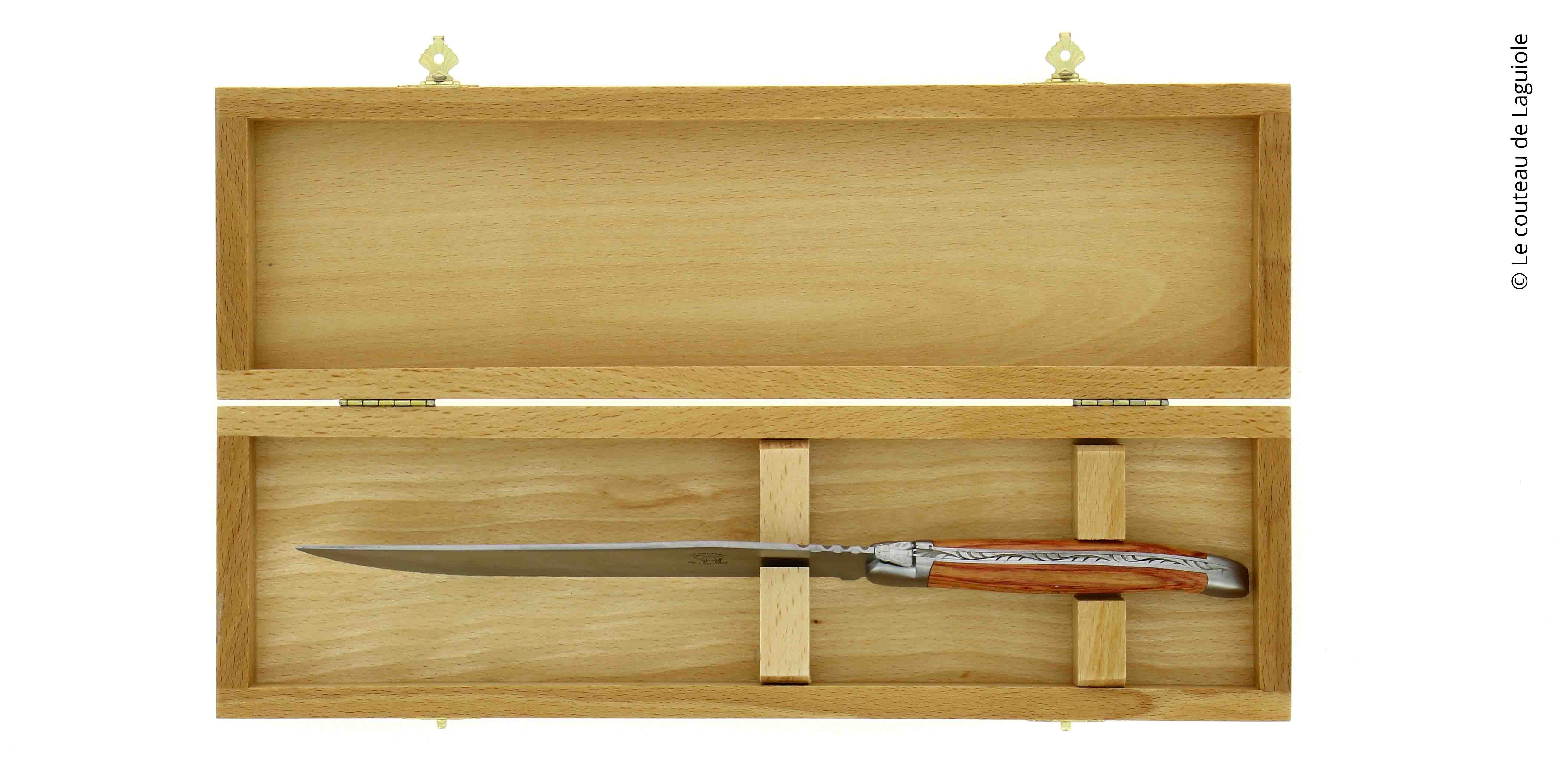Couteau à pain de Laguiole, en bois de rose mitres inox