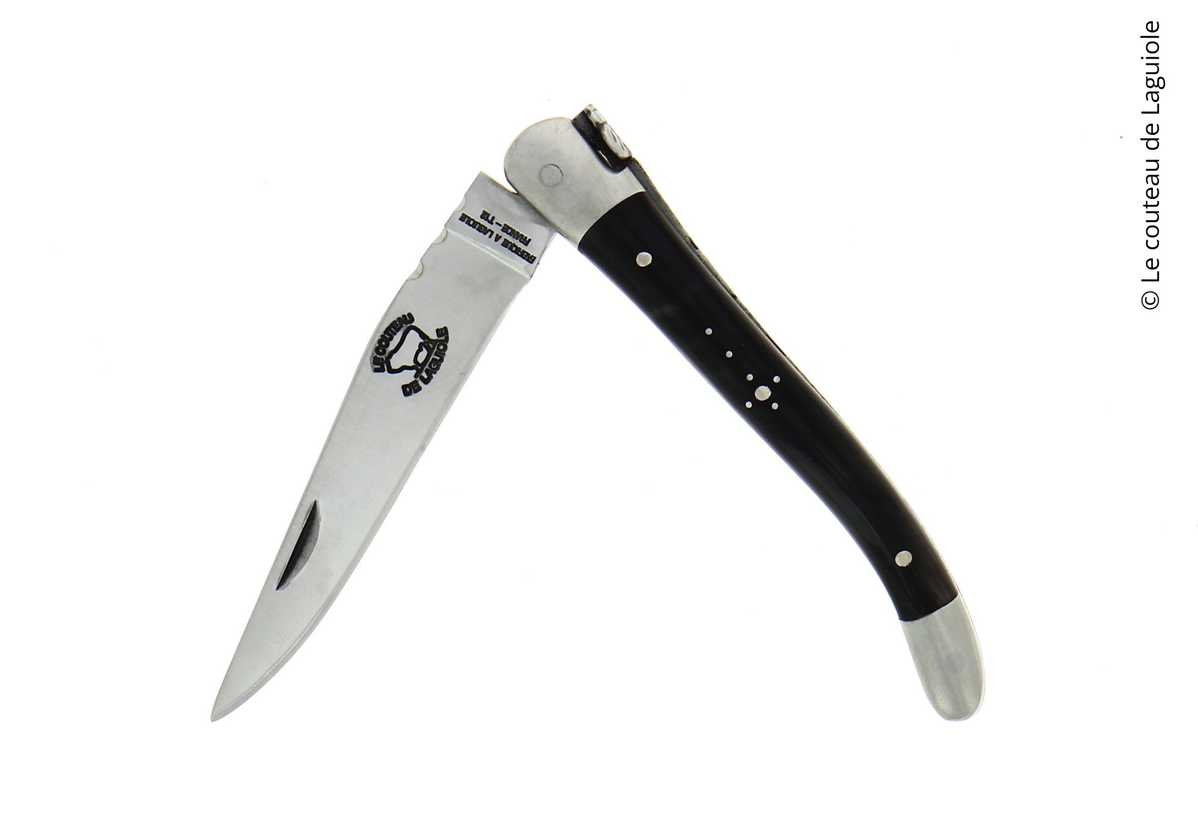 Couteau pliant 1 pièce en pointe de corne foncée