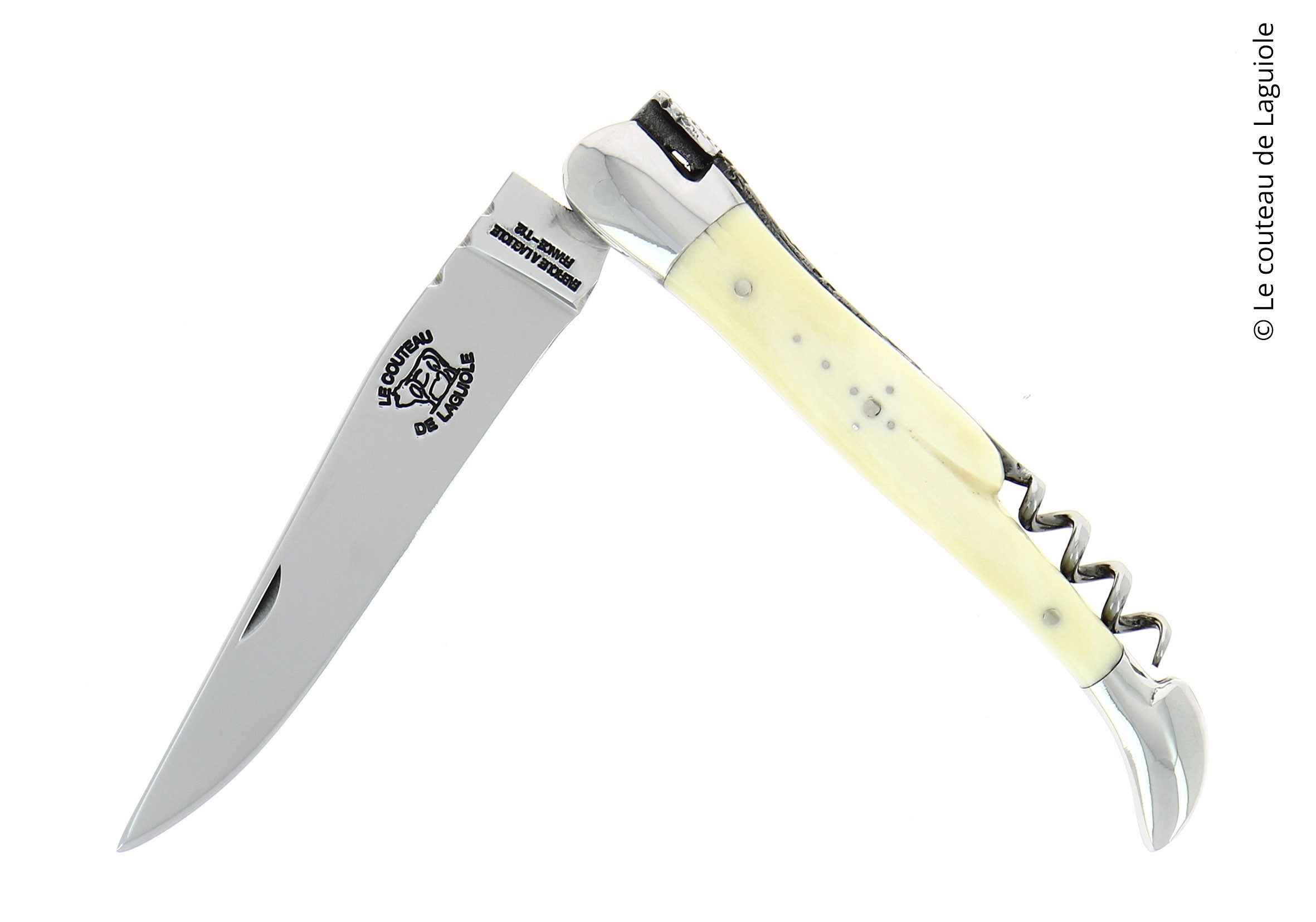 Couteau pliant 2 pièces en os