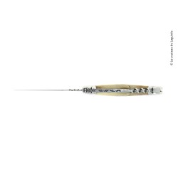 Couteau pliant 3 pièces en pointe de corne claire