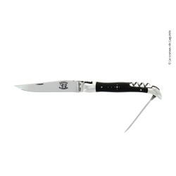 Couteau pliant 3 pièces en pointe de corne foncée