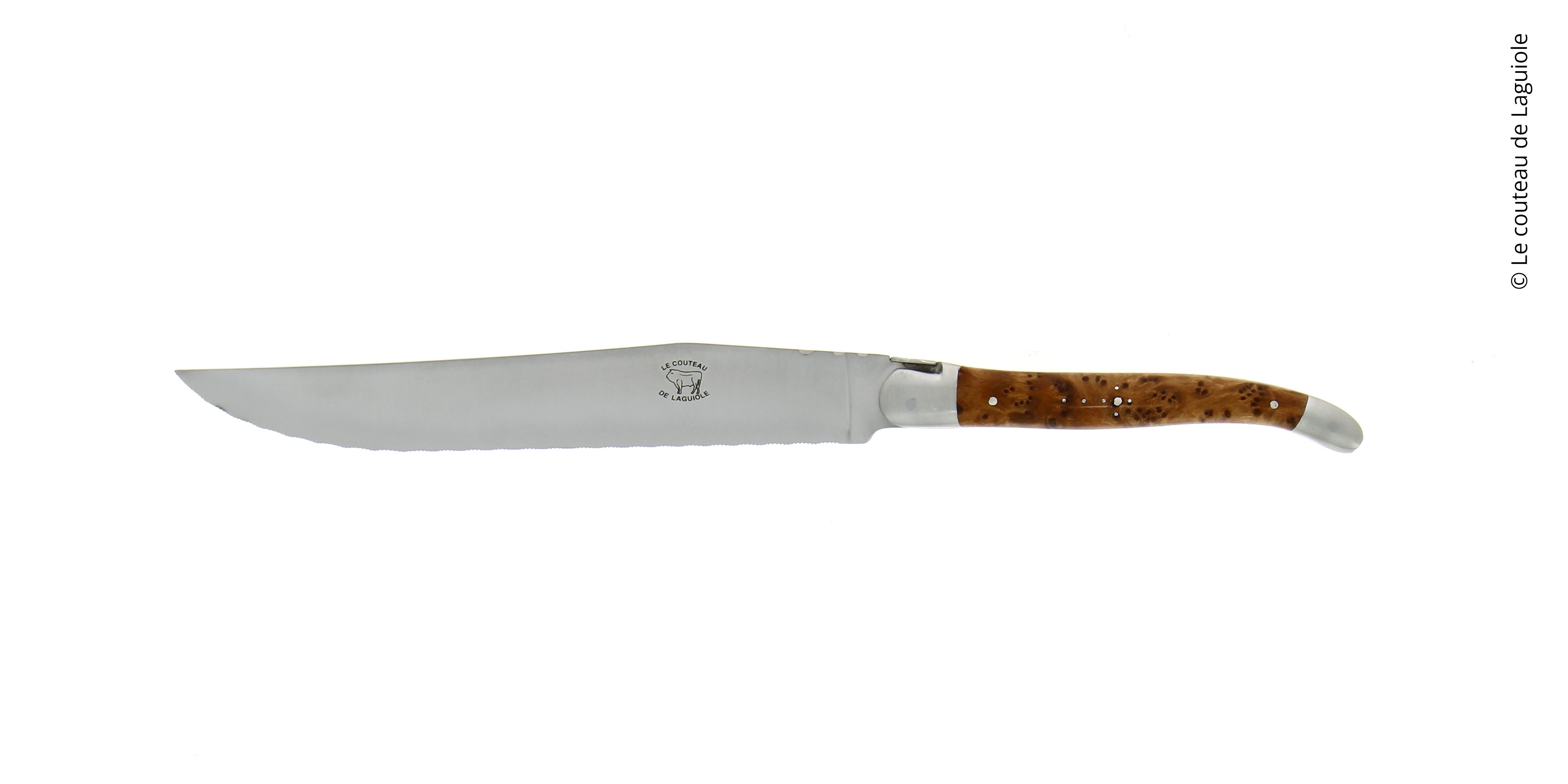 Couteau à pain de Laguiole, en thuya mitres inox