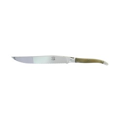 Le couteau à pain de Laguiole, en pointe de corne claire mitres inox