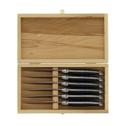 Coffret de 6 couteaux de table de Laguiole, ébène