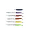 Coffret de 6 couteaux de table de Laguiole, colorés spécial lave-vaisselle