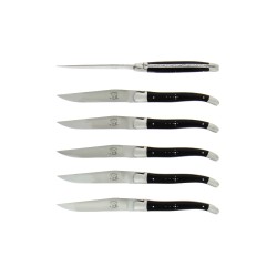 Coffret de 6 couteaux de table de Laguiole, ébène