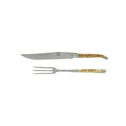 Service à découper, en bouleau, mitres inox, finition satinée
