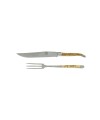 Service à découper, en bouleau, mitres inox, finition satinée