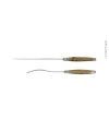 Service à découper, en genévrier, mitres inox, finition satinée