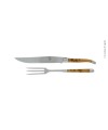 Service à découper, en genévrier, mitres inox, finition satinée
