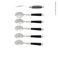 Le coffret de 6  cuillères à café de Laguiole, en pointe de corne foncée