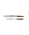 Service à découper, en thuya, mitres inox, finition satinée
